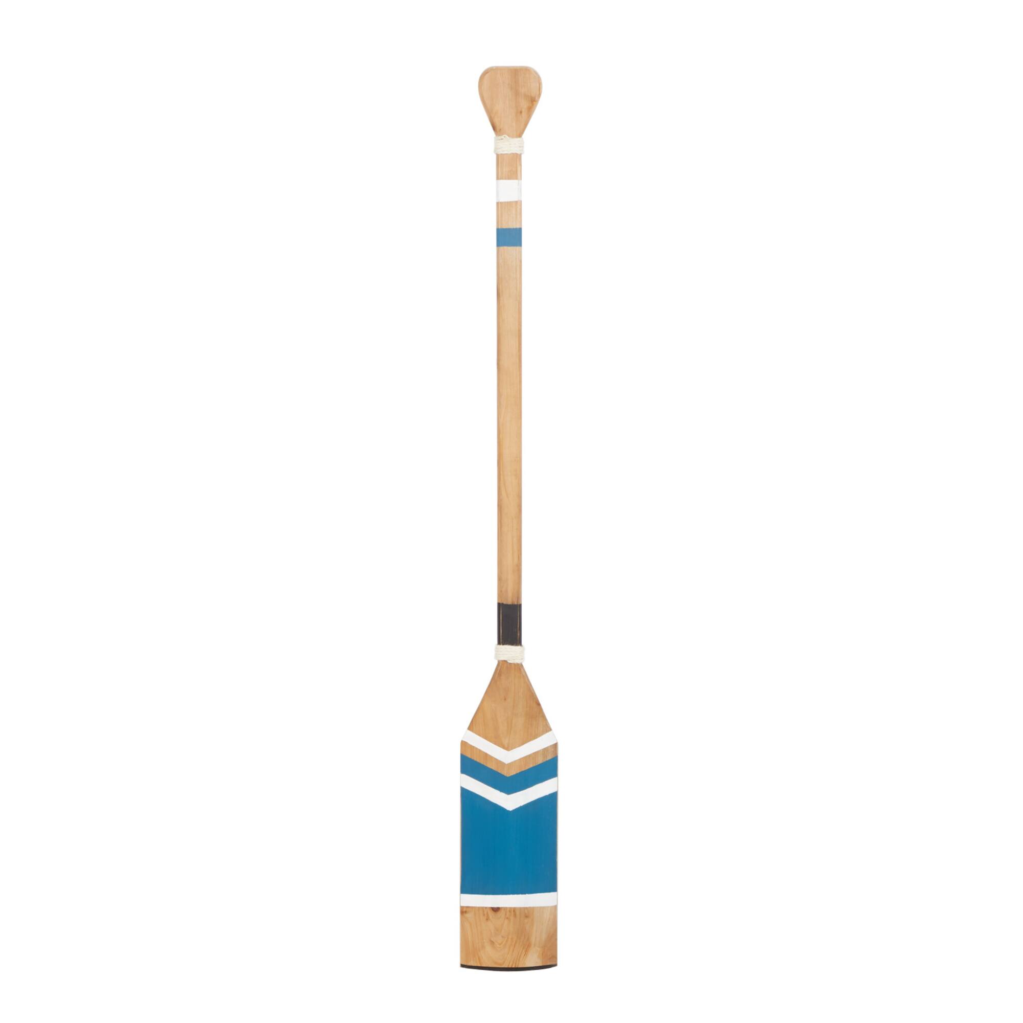 Coastal Brown White and Blue Wood Oar Wall Art, 58" x 7" x 2"